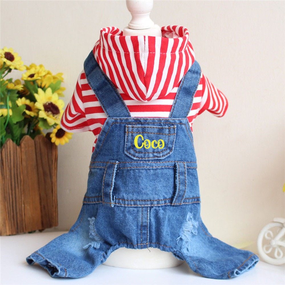 Personalized Cute Pets Denim Hoodie | BKPet180