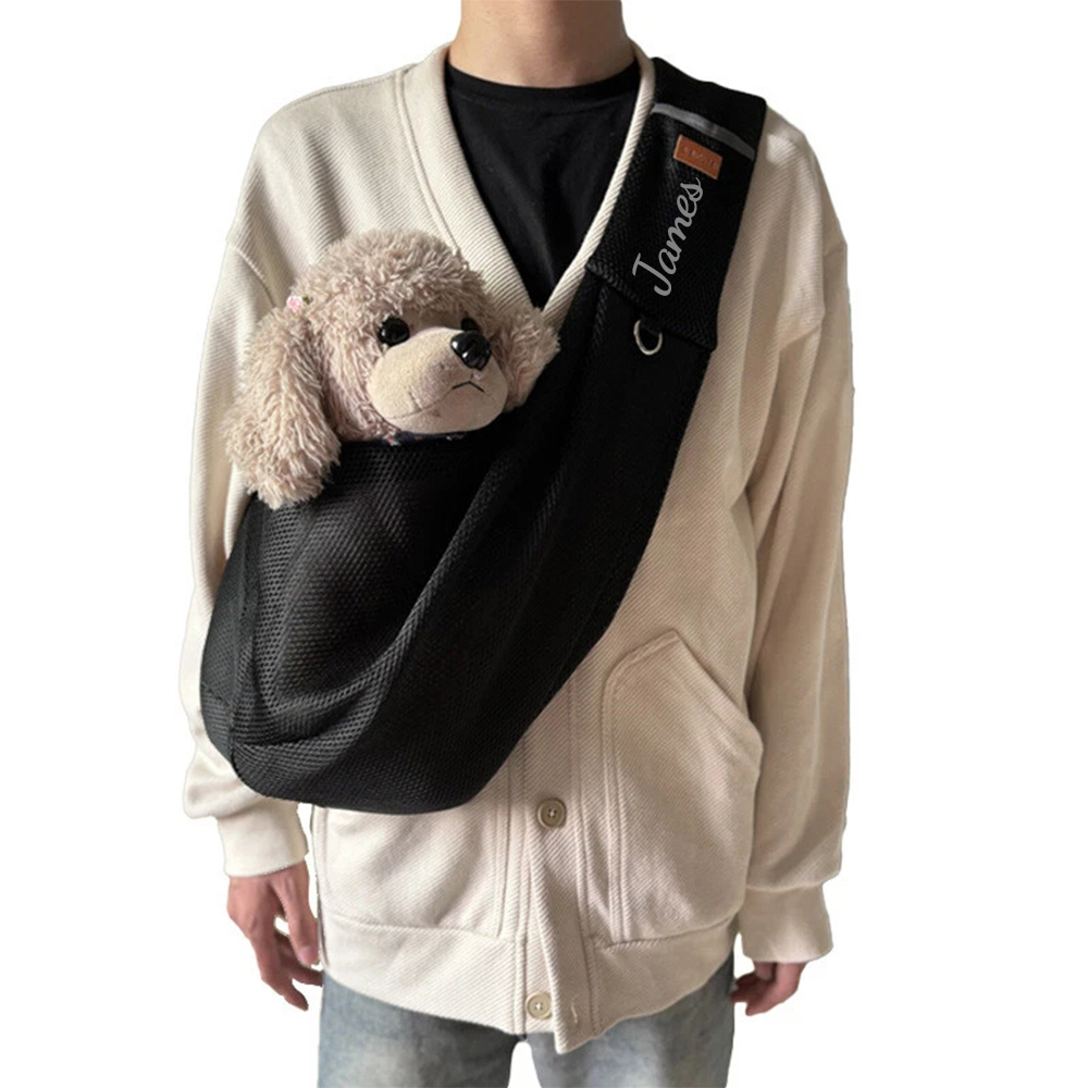 Personalized Breathable Crossbody Mesh Dog Sling Carrier | BKPet188