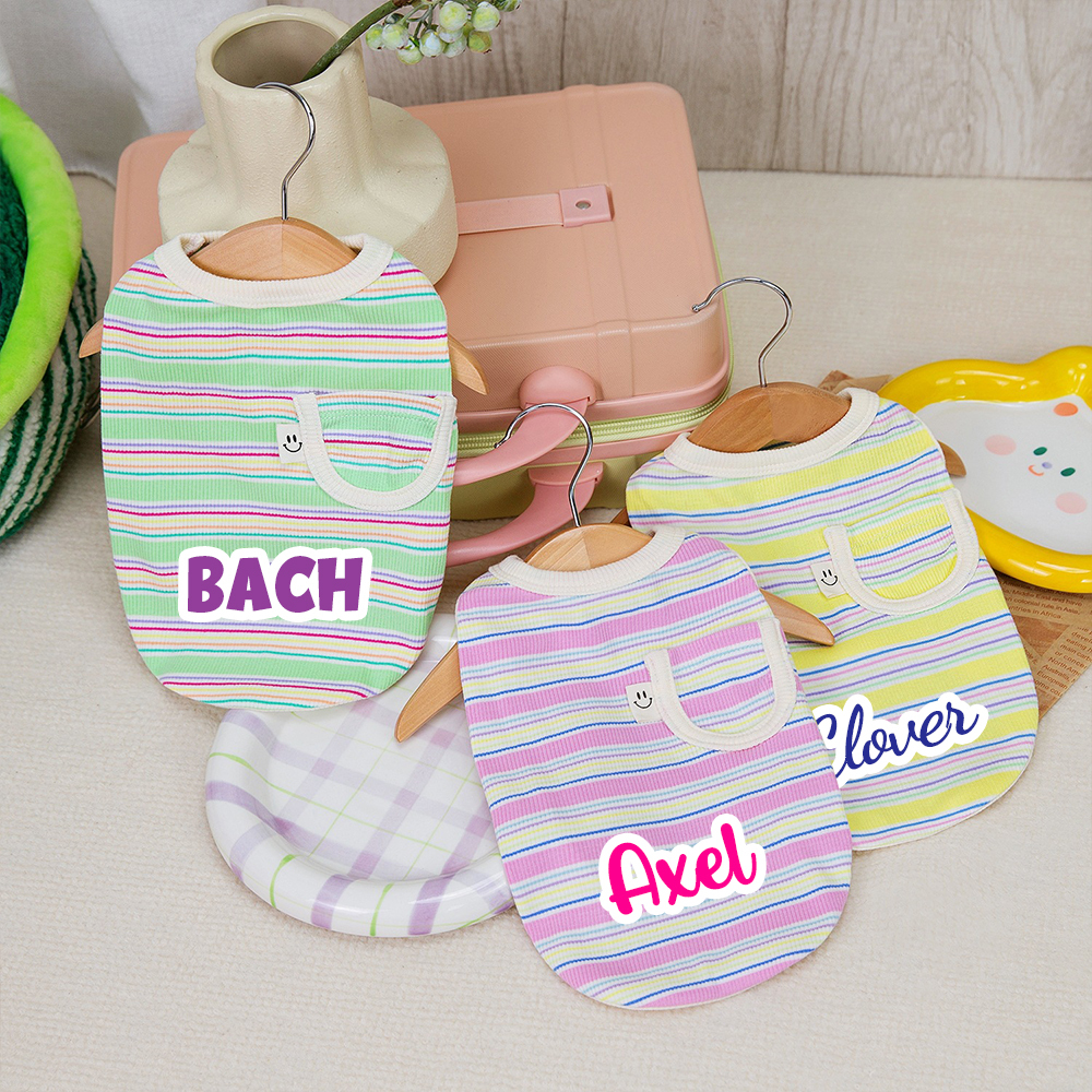 Personalized Cute Stripe Pet Summer Cool Vest | BKPet204