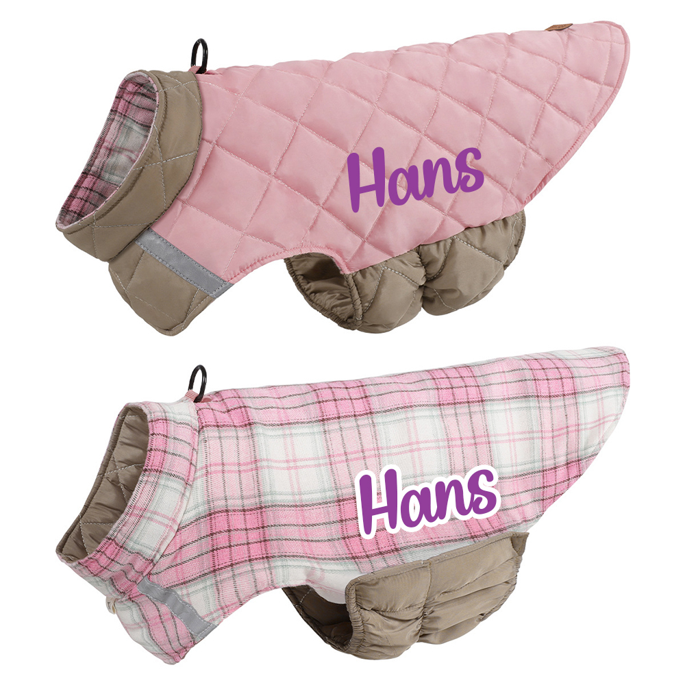 Personalized Pets Reversible Warm Chalet Jacket | BKPet208