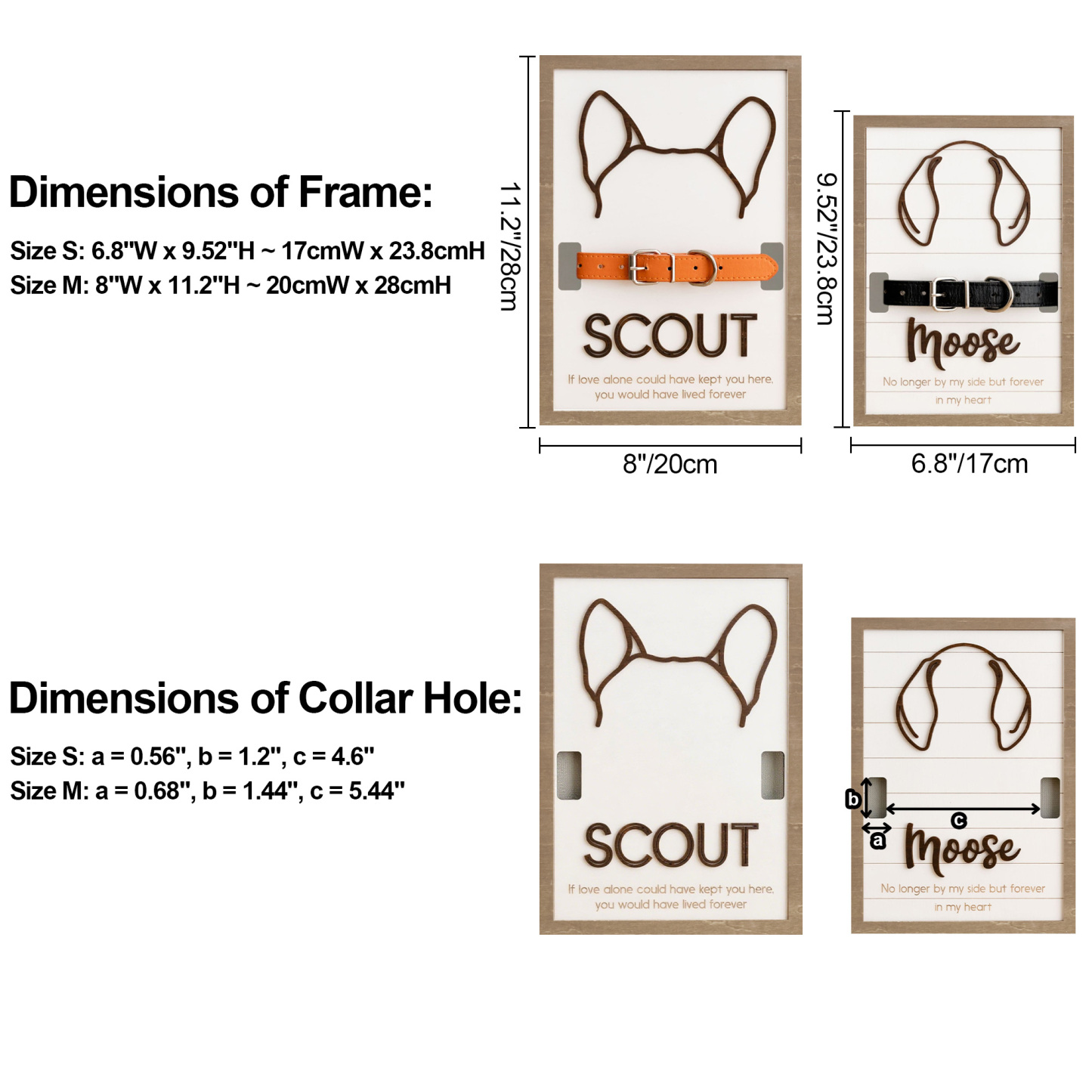 Personalized Memorial Plaque Dog Ear Collar Sign | BKPet212