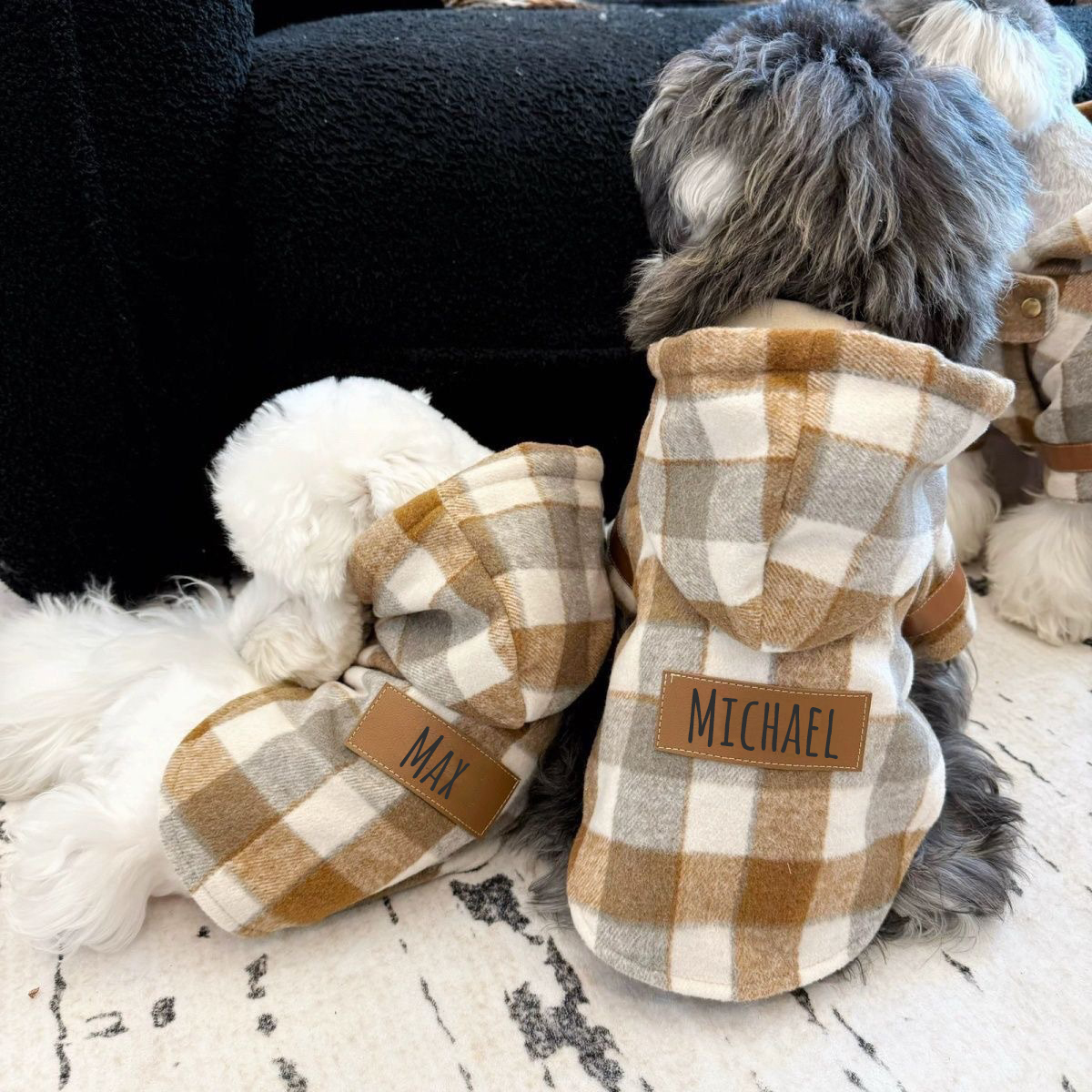 Personalized Leather Patch Pet British Style Jacket | BKPet232