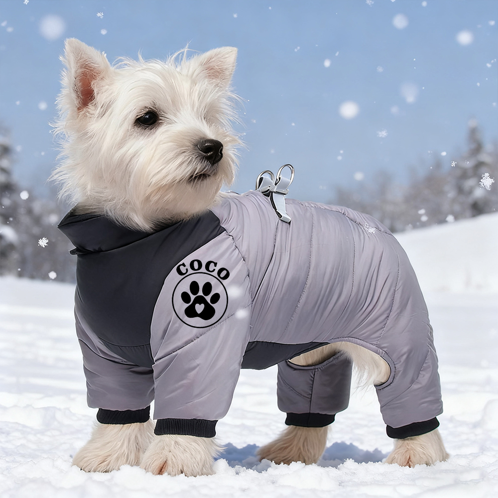 Personalized Pet Winter Warm Windproof Puffer Jacket | BKPet272