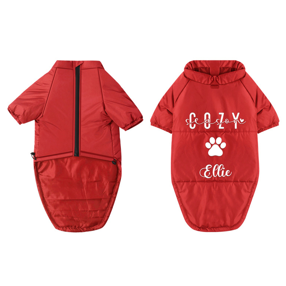 Personalized Pet Winter Warm Windproof Large Puffer Jacket | BKPet279