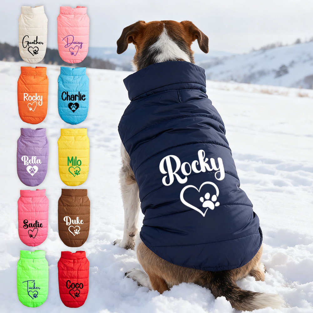 Personalized Pet Winter Warm Puffer Vest | BKPet14801