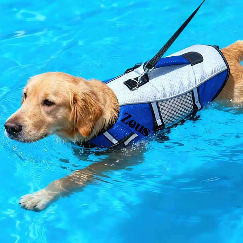 Personalized Pet Swimming Buoyancy Reflective Safety Shark Vest | BKPet406