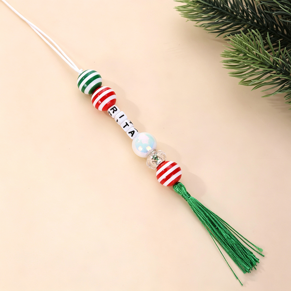 Personalized Beaded Tassel Family Christmas Tree Ornament | MNGift40