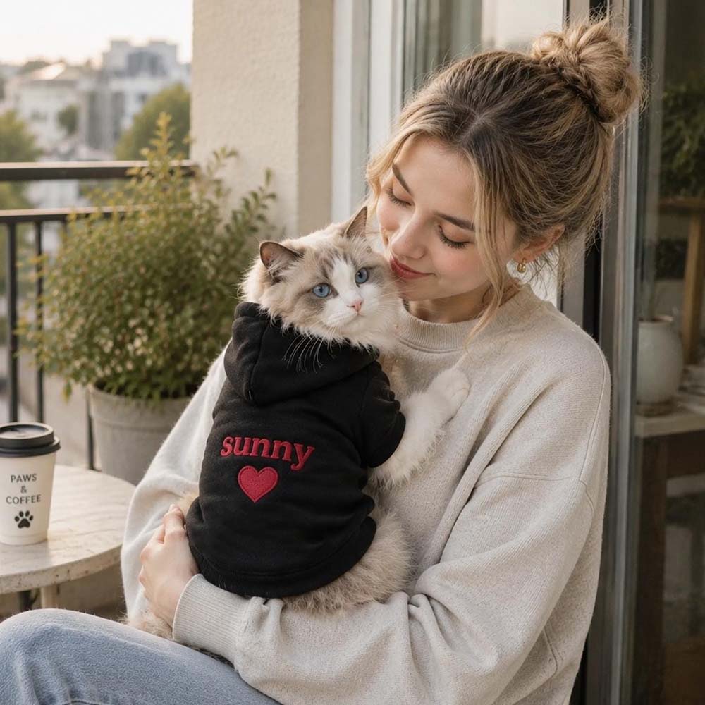 Personalized Embroidered Multicolor Dog Hoodie | MNCloth262