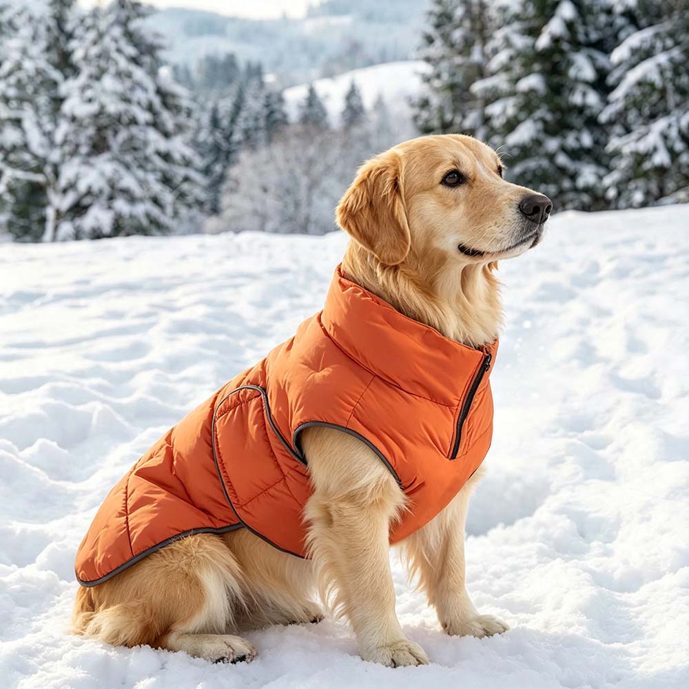 Personalized Hand Embroidered Dog Winter Warm Puffer Vest | BKPet589