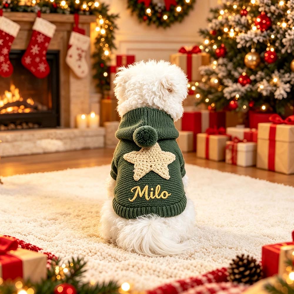 Personalized Embroidered Pets Christmas Knit Sweater | MCGift413