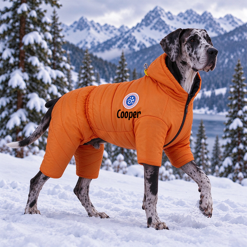 Personalized Pet Winter Warm Windproof Puffer Jacket | BKPet609