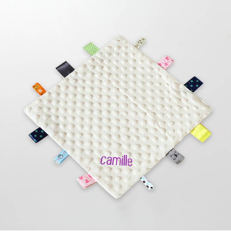 Personalized Baby Embroidery Comforter Ribbon Tag Blanket | MNBaby06