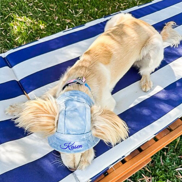 Personalized Embroidery Pet Sun Hat with Ear Holes | BKPet66