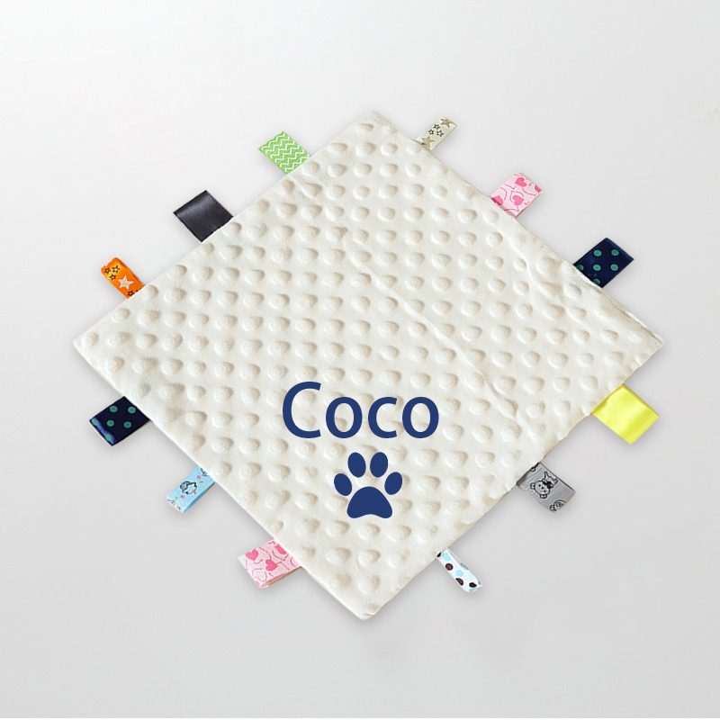 Personalized Pet Embroidery Comforter Ribbon Taggie | BKPet77