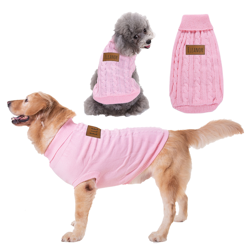 Personalized Leather Patch Pets Colourful Sweater | BKPet97