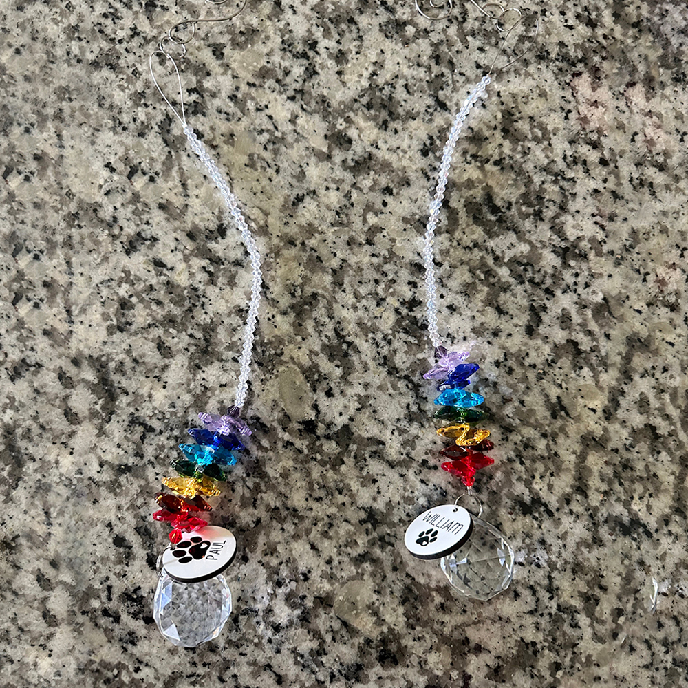 Personalized Pet Memorial Suncatcher Hanging Crystal | BKPet176