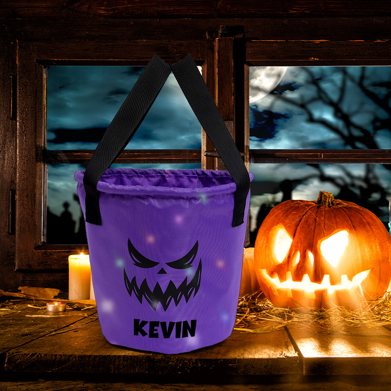 Personalized Halloween LED Light Treating Bucket | MNHalloween09