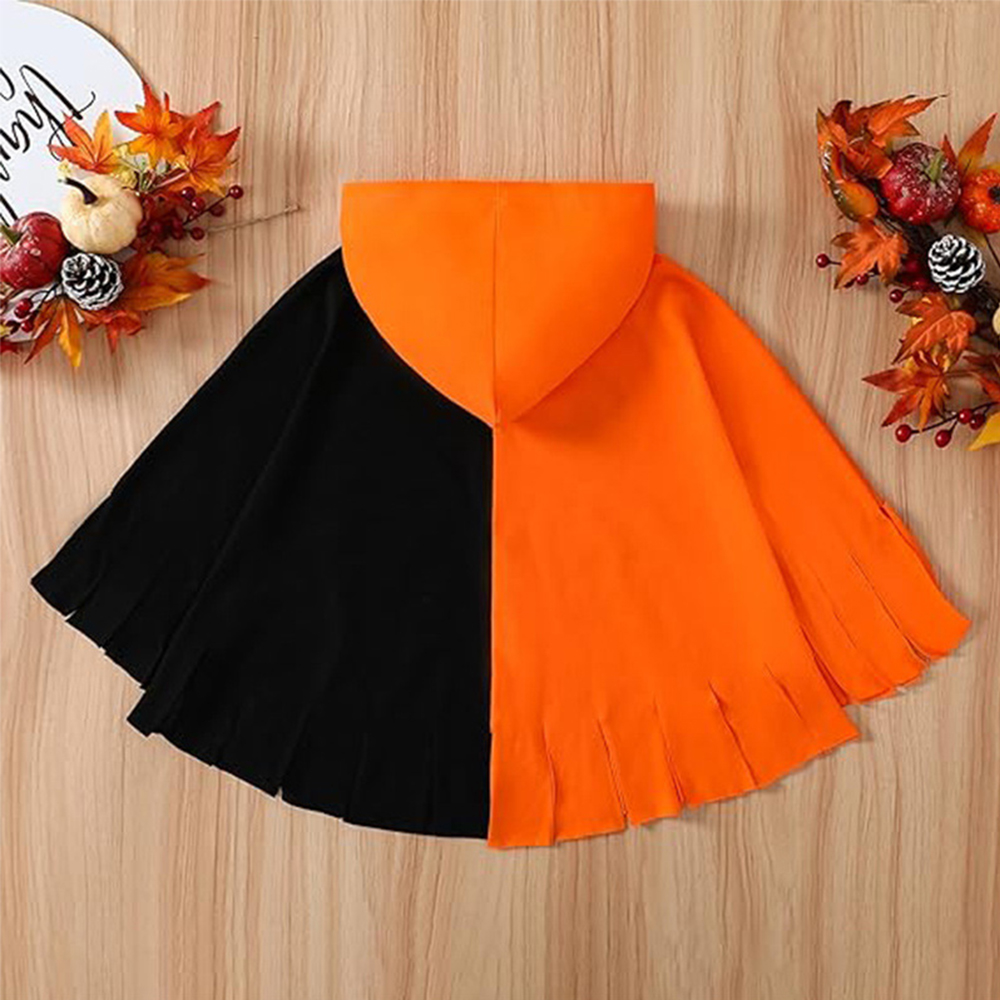 Personalized Kid Pumpkin Halloween Hooded Cloak | MNHalloween05