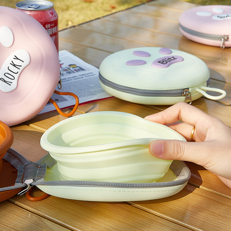 Personalized Collapsible Portable 2-in-1 Food & Water Dish Dog Bowl | BKPet214