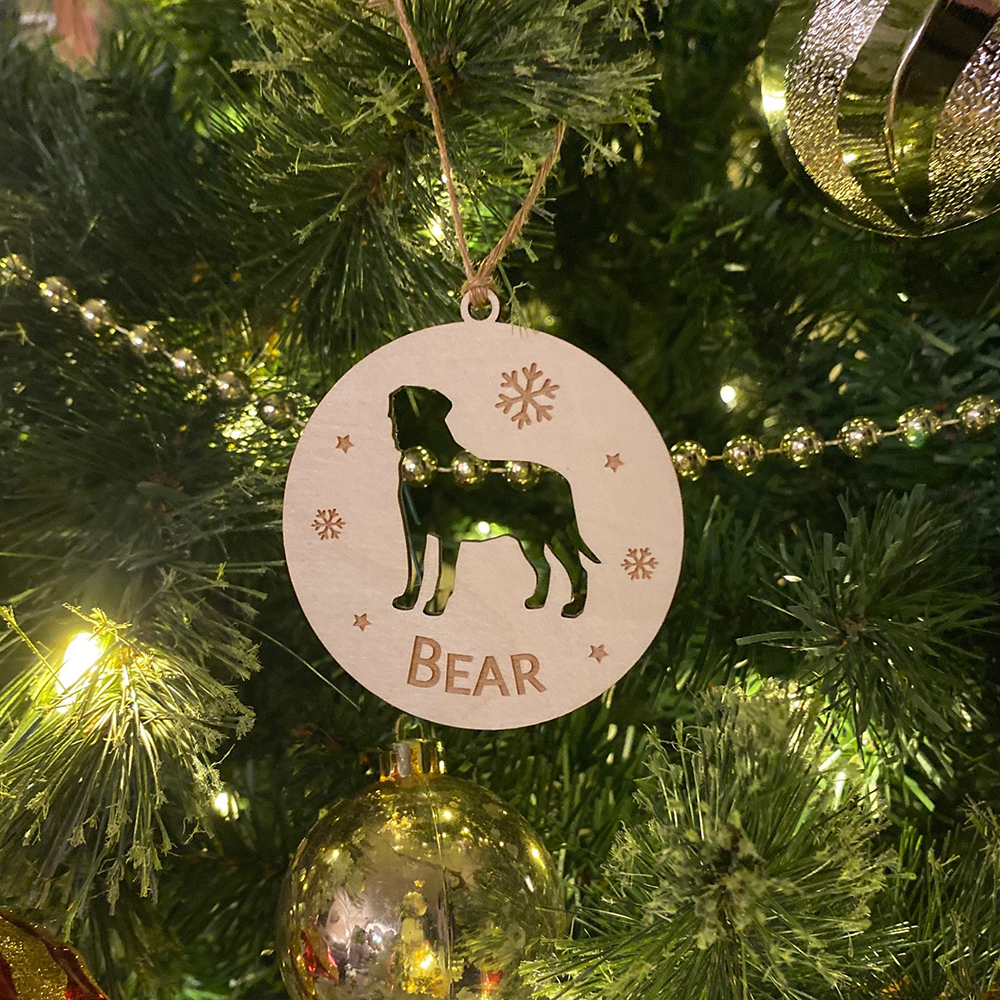 Personalized Pet Shape Wood Ornament | BKPet248