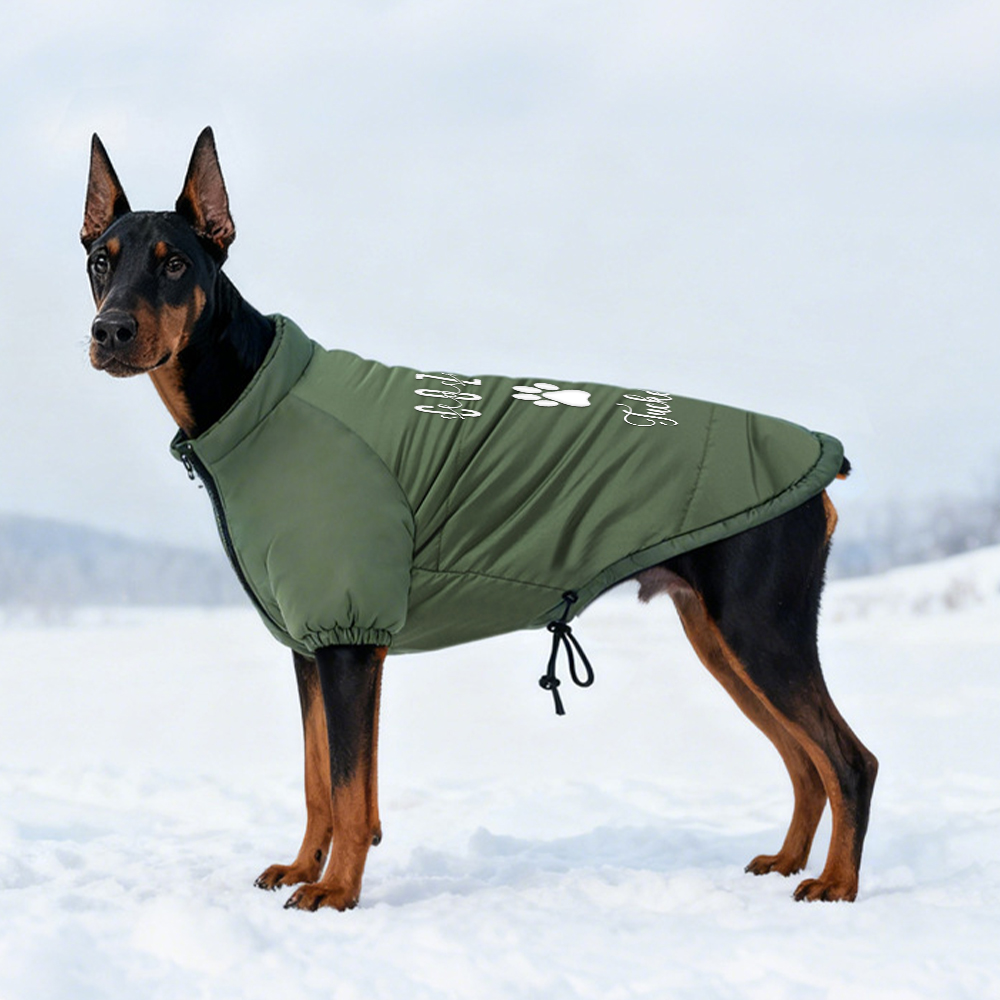 Personalized Pet Winter Warm Windproof Large Puffer Jacket | BKPet279