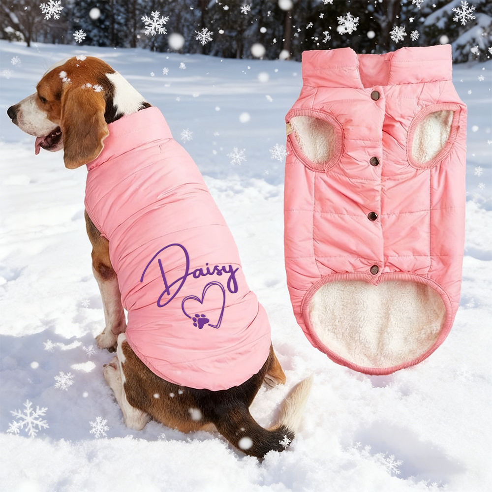 Personalized Pet Winter Warm Puffer Vest | BKPet14801