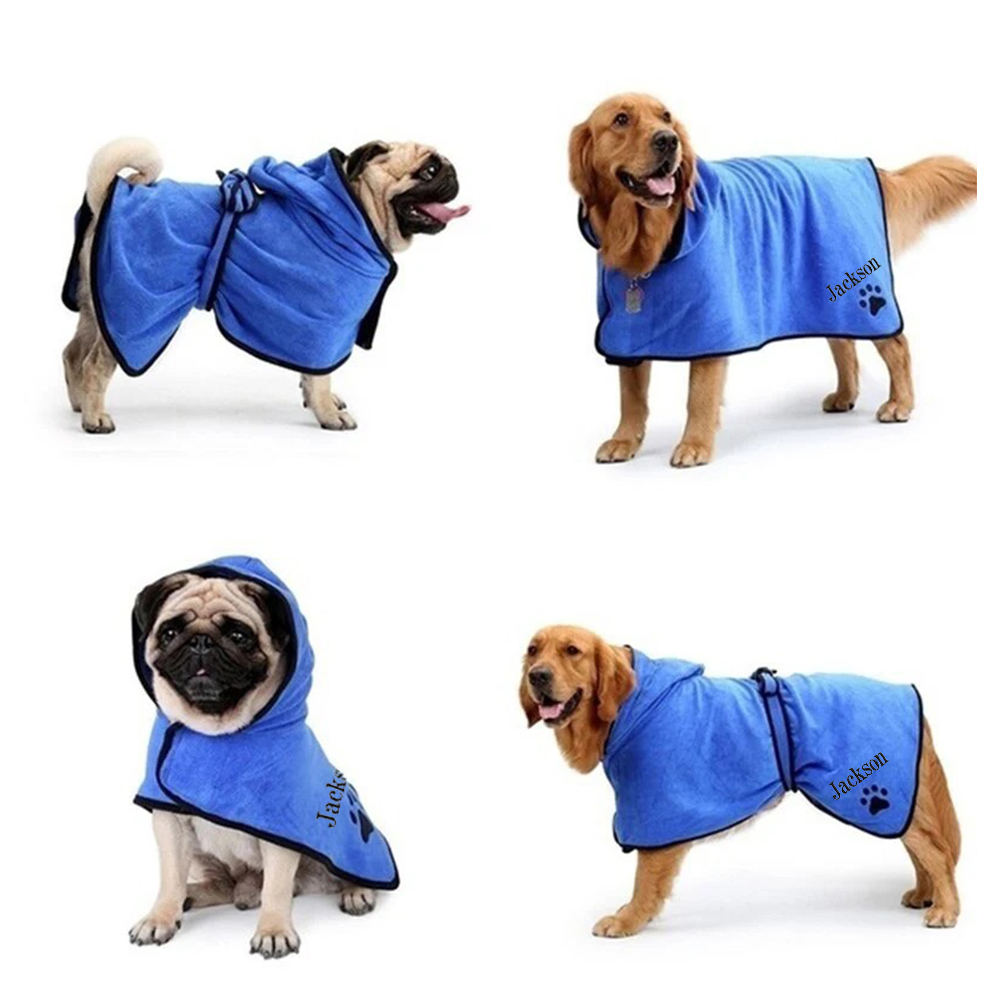 Personalized Pet Embroidery Soft Bathrobe Towel | BKPet92