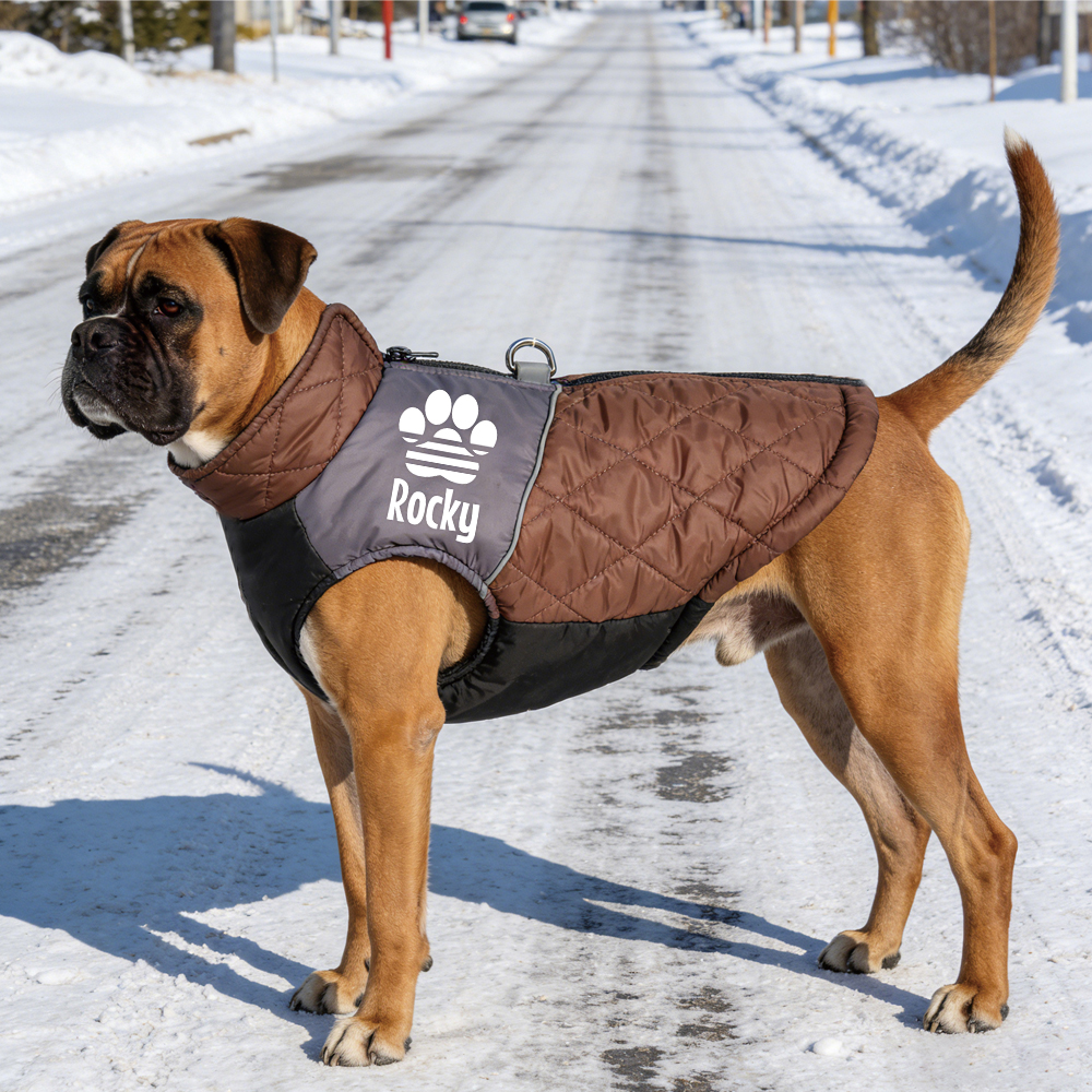 Personalized Pet Winter Warm Windproof Puffer Jacket | BKPet348