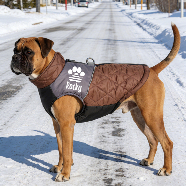 Personalized Pet Winter Warm Windproof Puffer Jacket | BKPet348