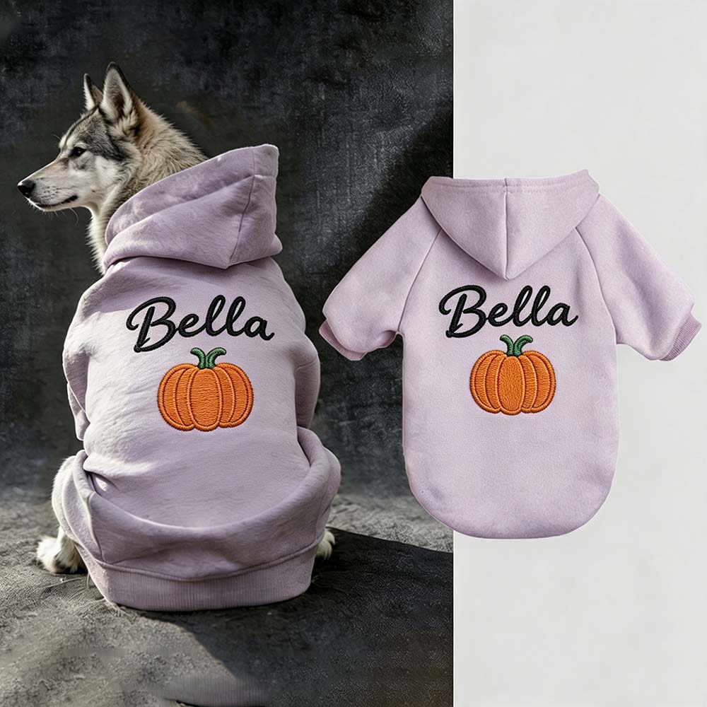 Personalized Embroidered Dog Hoodie with Halloween Icon | MNHalloween23