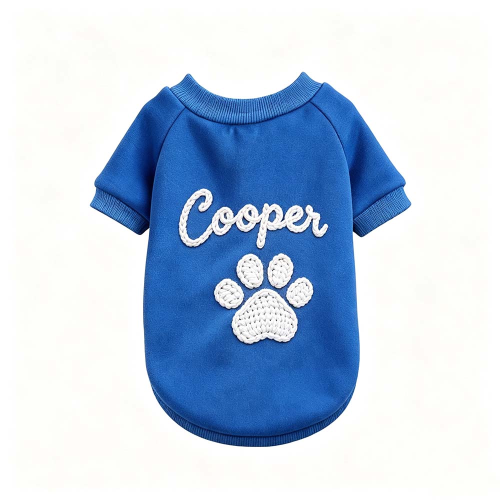 Personalized Hand Embroidered Puppy Hoodless Sweatshirt | BKPet590