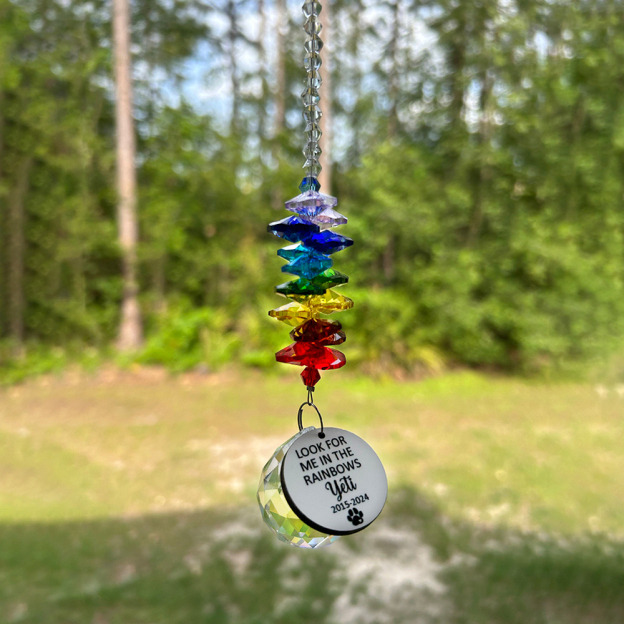 Personalized Pet Memorial Suncatcher Hanging Crystal | BKPet176