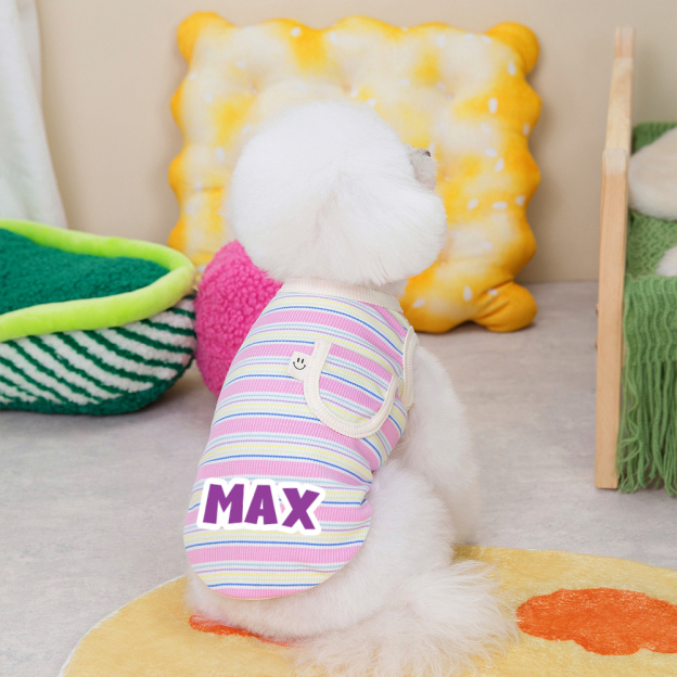 Personalized Cute Stripe Pet Summer Cool Vest | BKPet204