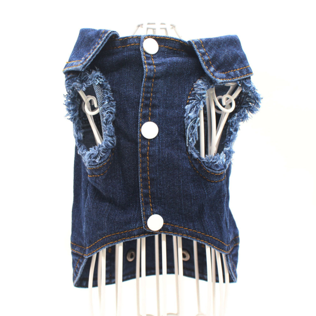 Personalized Handmade Pearl Patch Pets Denim Jacket | BKPet219