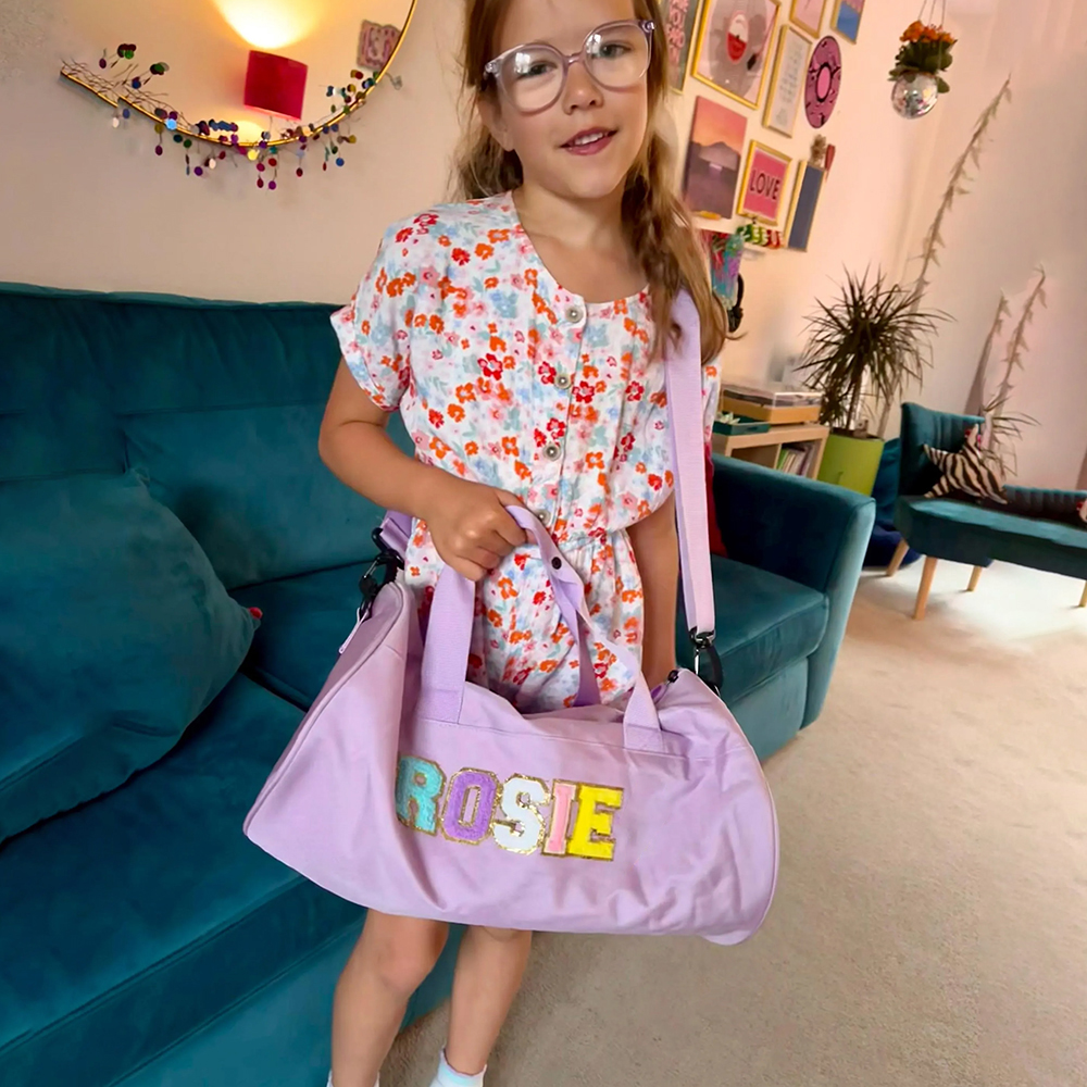 Personalized Chenille Letter Water Proof Duffle Dance Bag