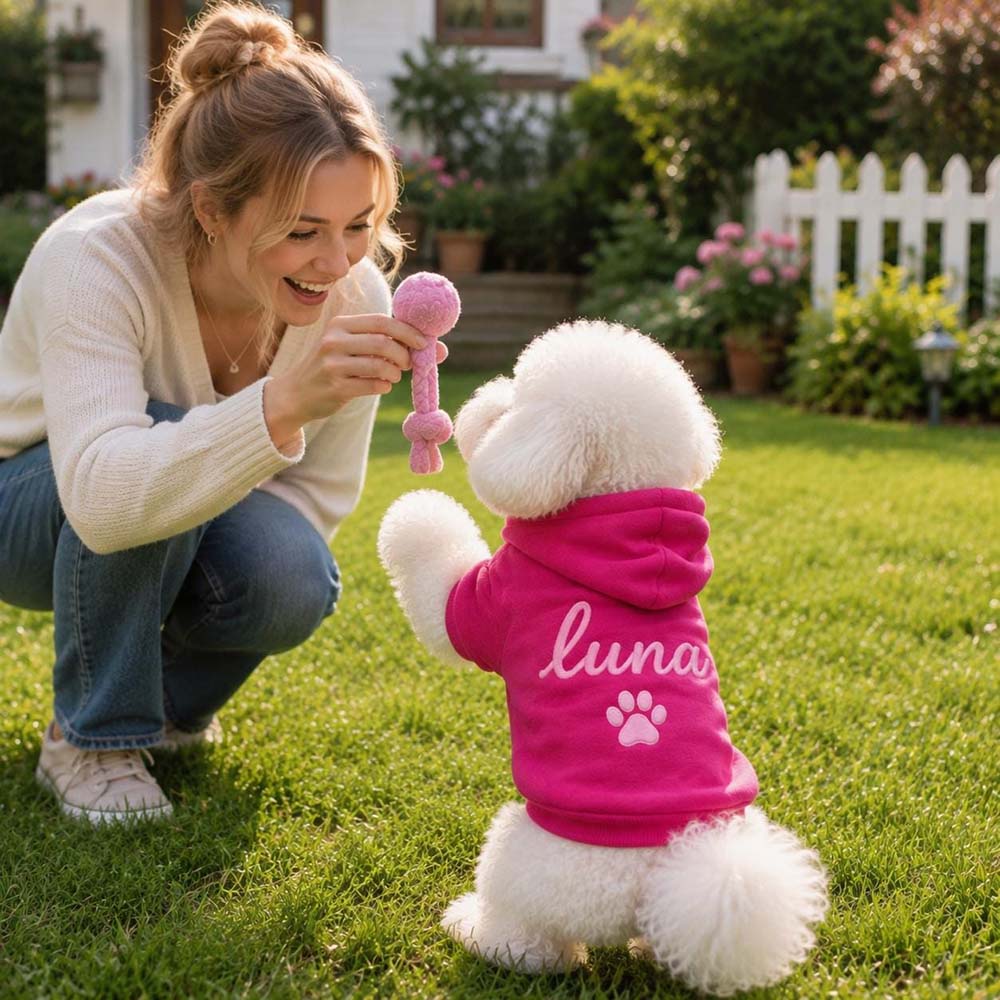Personalized Embroidered Multicolor Dog Hoodie | MNCloth262
