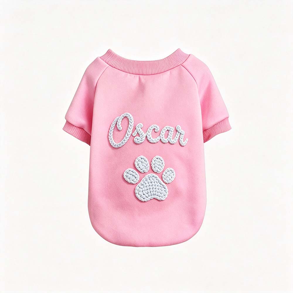 Personalized Hand Embroidered Puppy Hoodless Sweatshirt | BKPet590