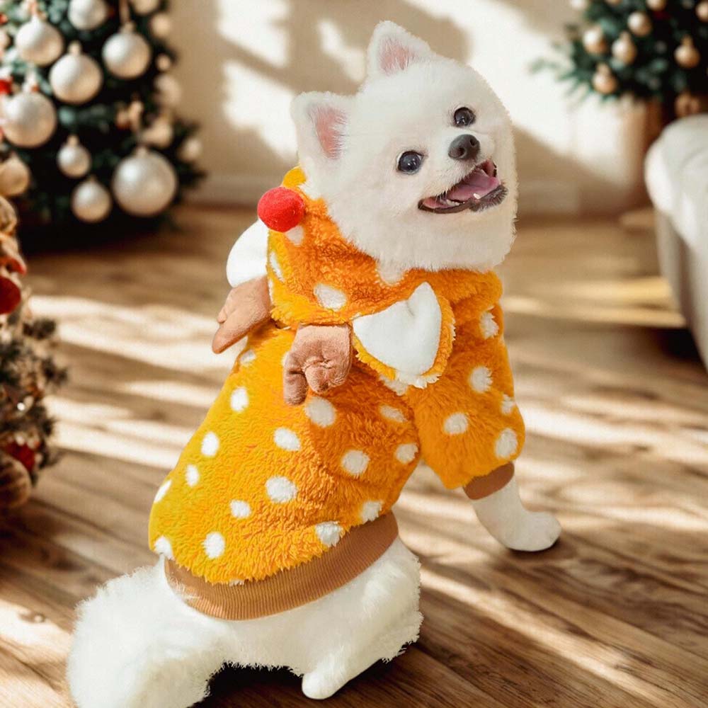 Personalized Embroidered Pets Christmas Reindeer Plush Fleece Outfit | MCGift415