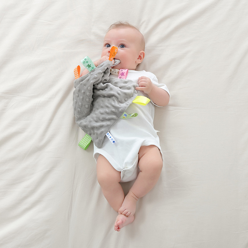 Personalized Baby Embroidery Comforter Ribbon Tag Blanket | MNBaby06