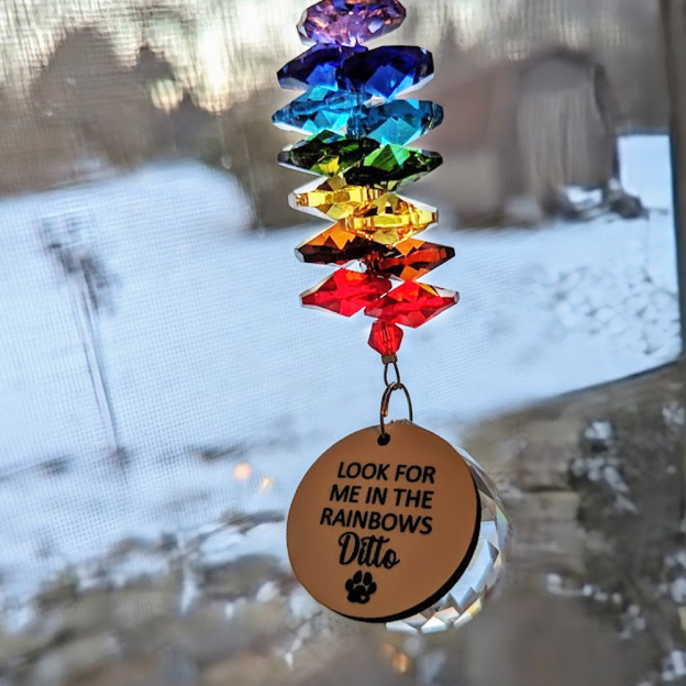 Personalized Pet Memorial Suncatcher Hanging Crystal | BKPet176