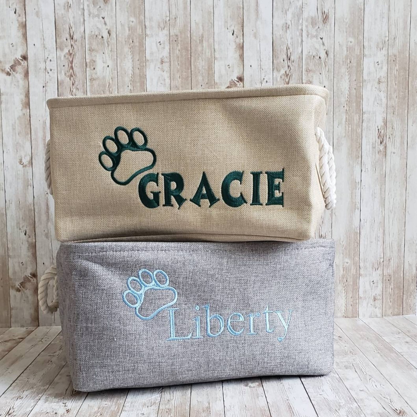 Personalized Embroidered Pet Toy Storage Basket | BKPet85