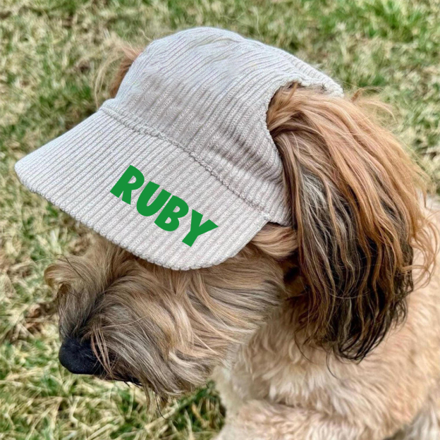 Personalized Corduroy Adjustable Pet Pet Baseball Cap | BKPet184