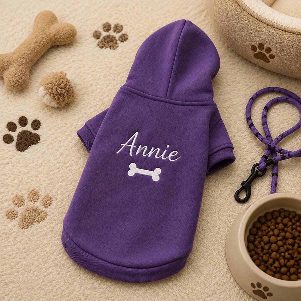 Personalized Embroidered Multicolor Dog Hoodie | MNCloth262