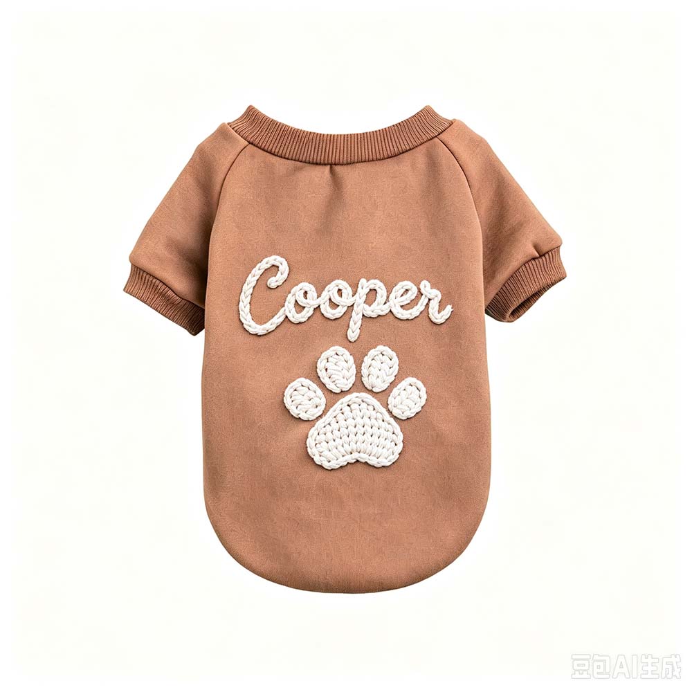 Personalized Hand Embroidered Puppy Hoodless Sweatshirt | BKPet590