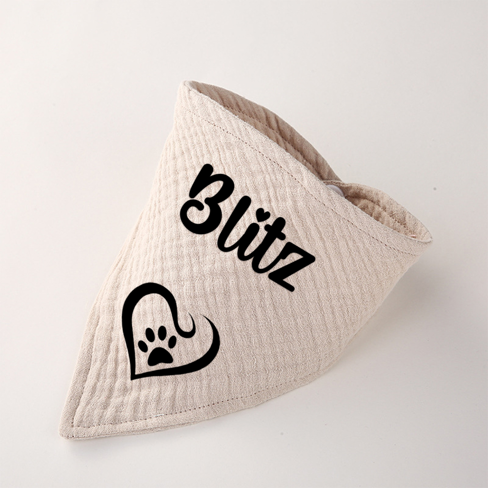 Personalized Dog Scarf Cotton Muslin for Comfort & Unique | BKPet156