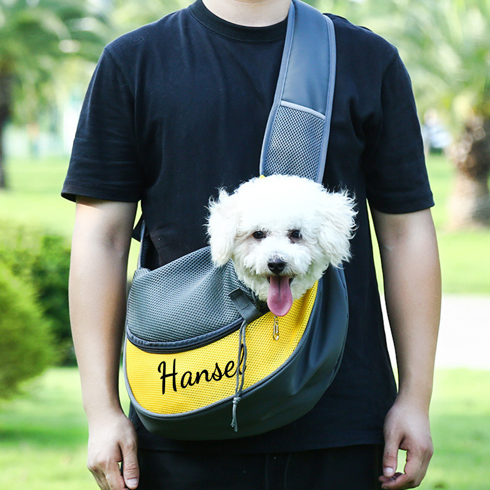 Personalized Hands Free Breathable Mesh Dog Sling Carrier | BKPet189