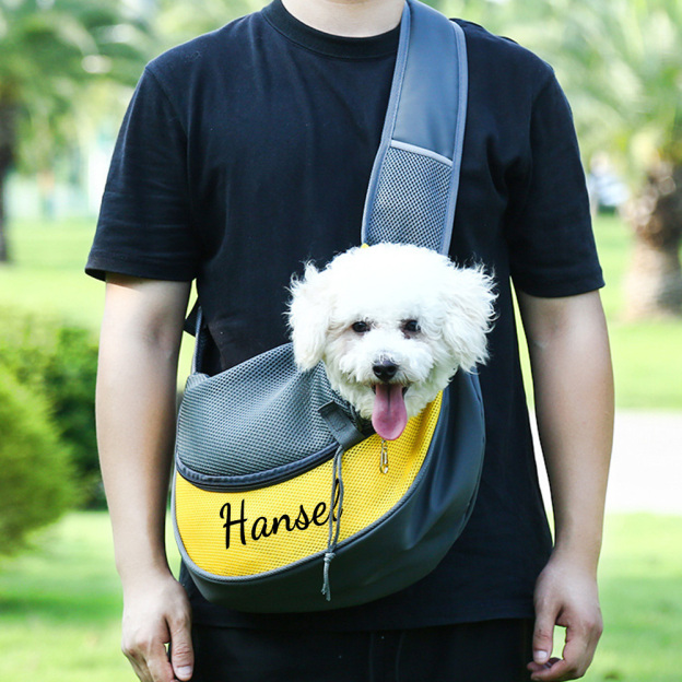 Personalized Hands Free Breathable Mesh Dog Sling Carrier | BKPet189