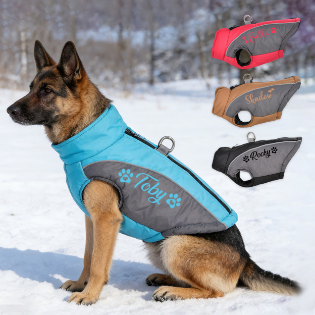 Personalized Pet Winter Warm Windproof Puffer Jacket | BKPet349