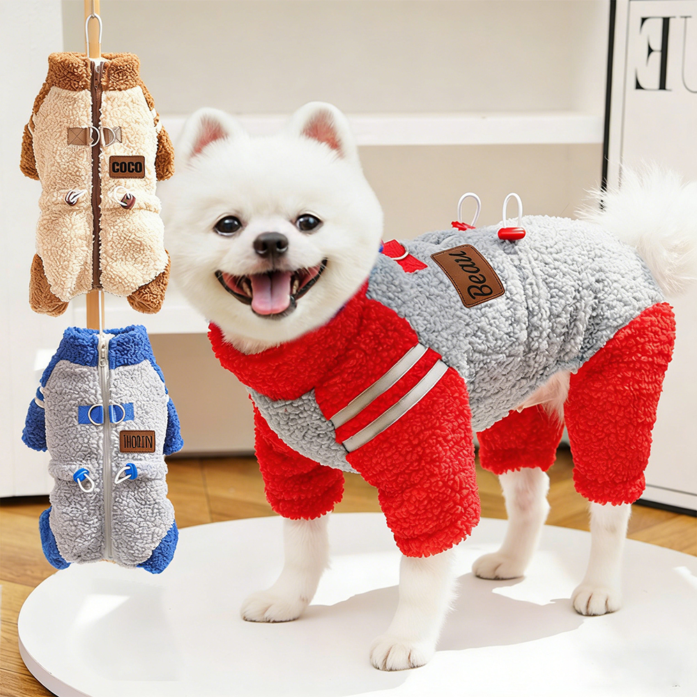 Personalized Leather Patch Pets Sherpa Warm Coat | MNCloth181