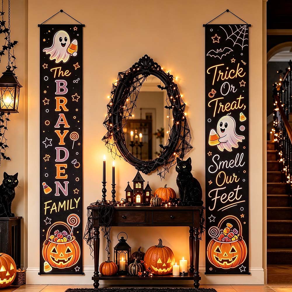 Personalized Halloween Family Name Door Banners | MNHalloween21